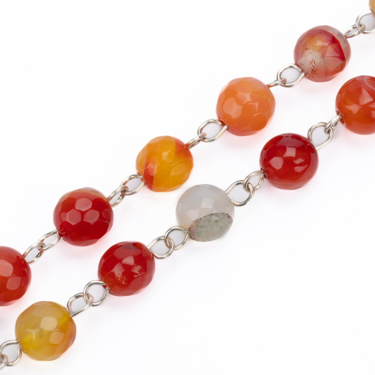 CARNELIAN SILVER ROSARY