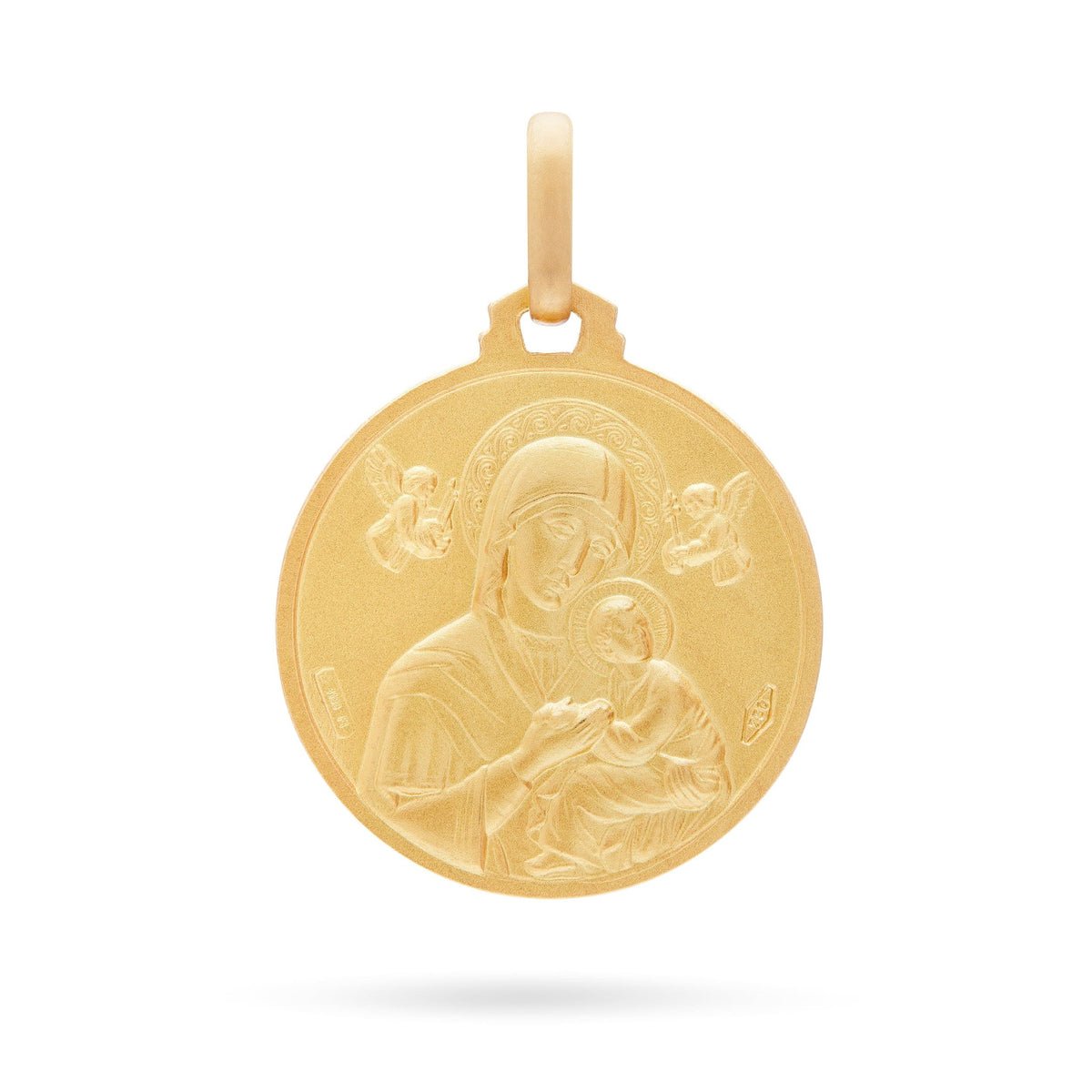 Double-Sided Yellow Gold St. John Paul II and Our Lady of Perpetual Help Medal