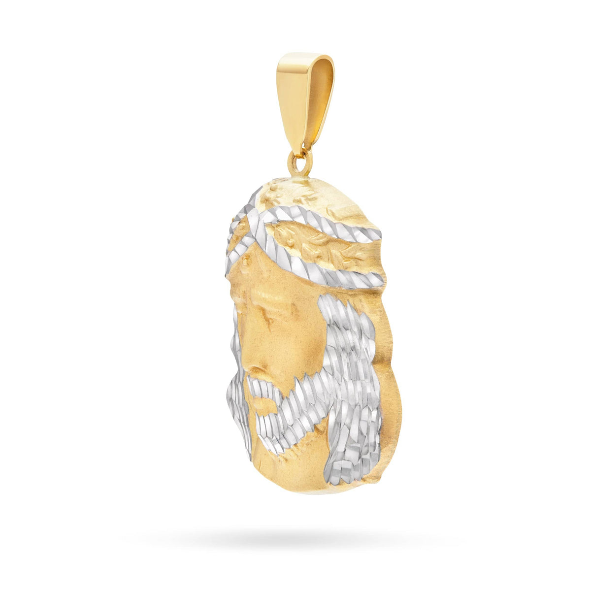 Face of Jesus in two-tone gold