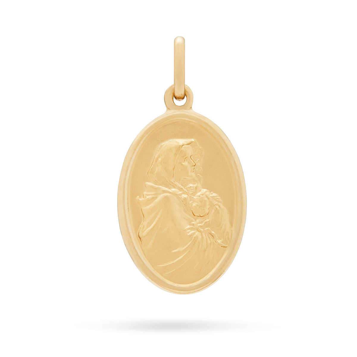 Oval Yellow Gold Medal of Madonnina of Ferruzzi