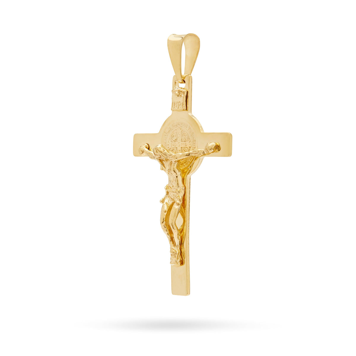 Gold-plated Sterling Silver St. Benedict Crucifix Pendant