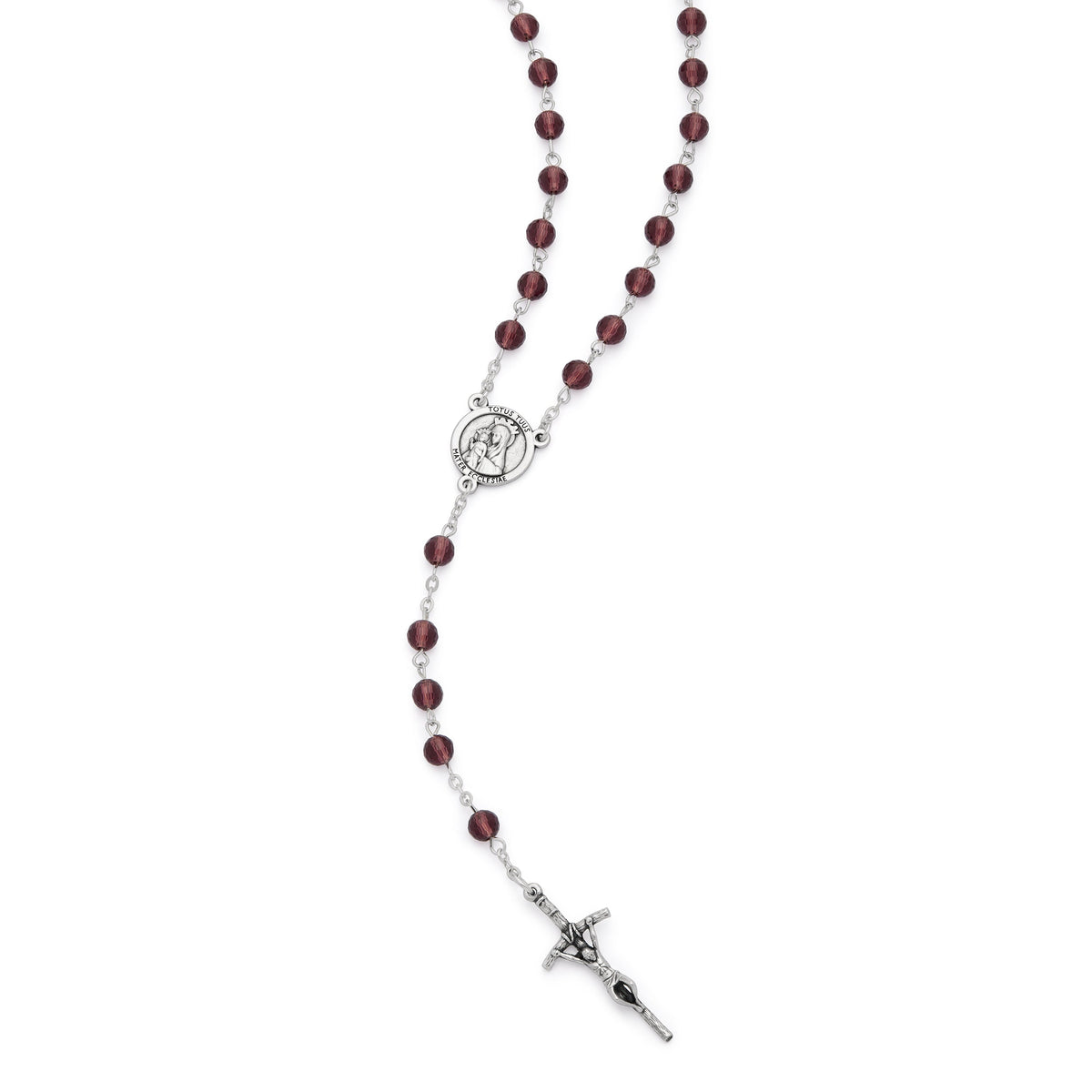 Jubilee 2025 Rosary with Bordeaux Crystal Beads