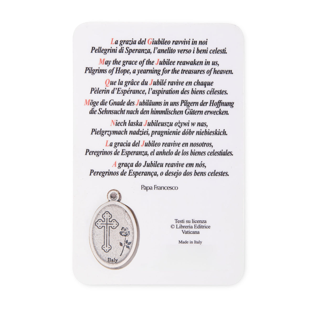 Laminated Jubilee 2025 Holy Card
