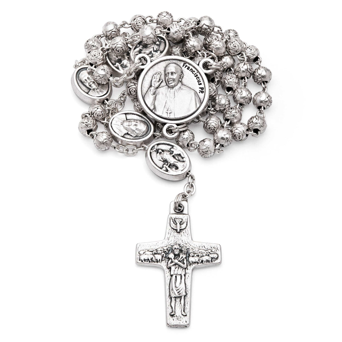 Red Enameled Mary Untier of Knots Rosary Case With Rose-shaped Beads Rosary