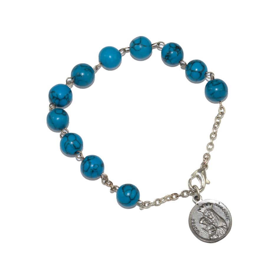 Mater Ecclesiae Rosary Bracelet in Turquoise