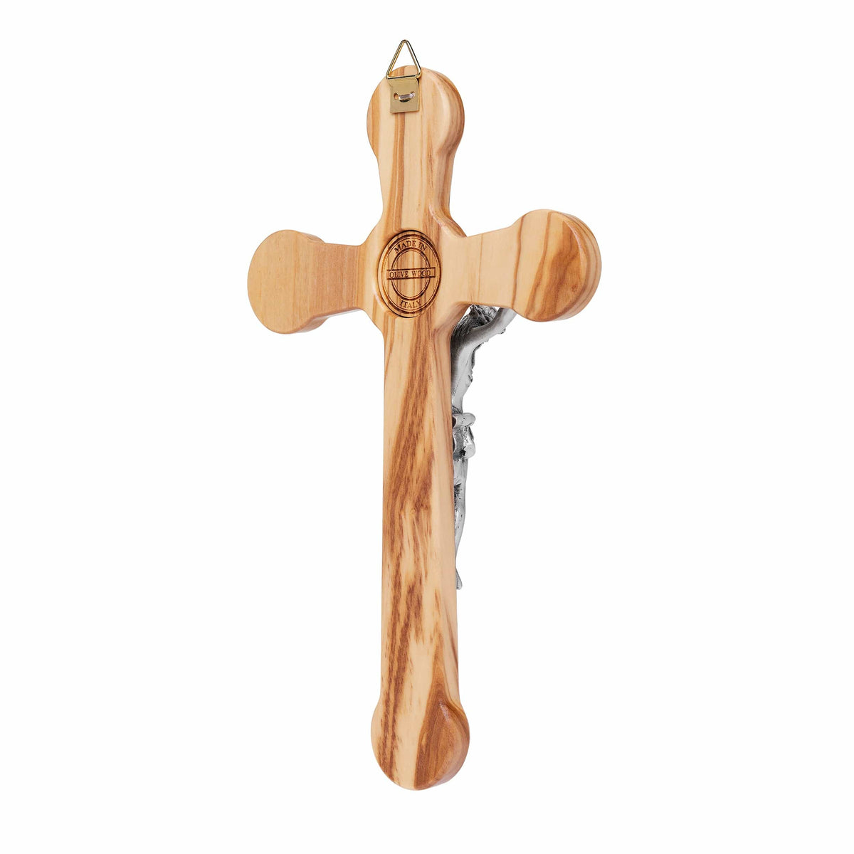 Olive Wood Crucifix With Crown of Thorns and the Four Roman Basilicas Medals