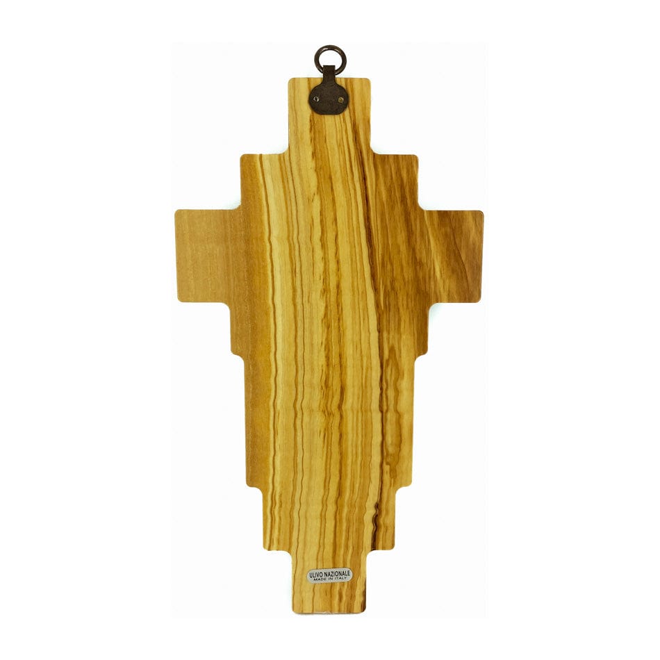 Olive Wood Risen Christ Crucifix with Via Crucis