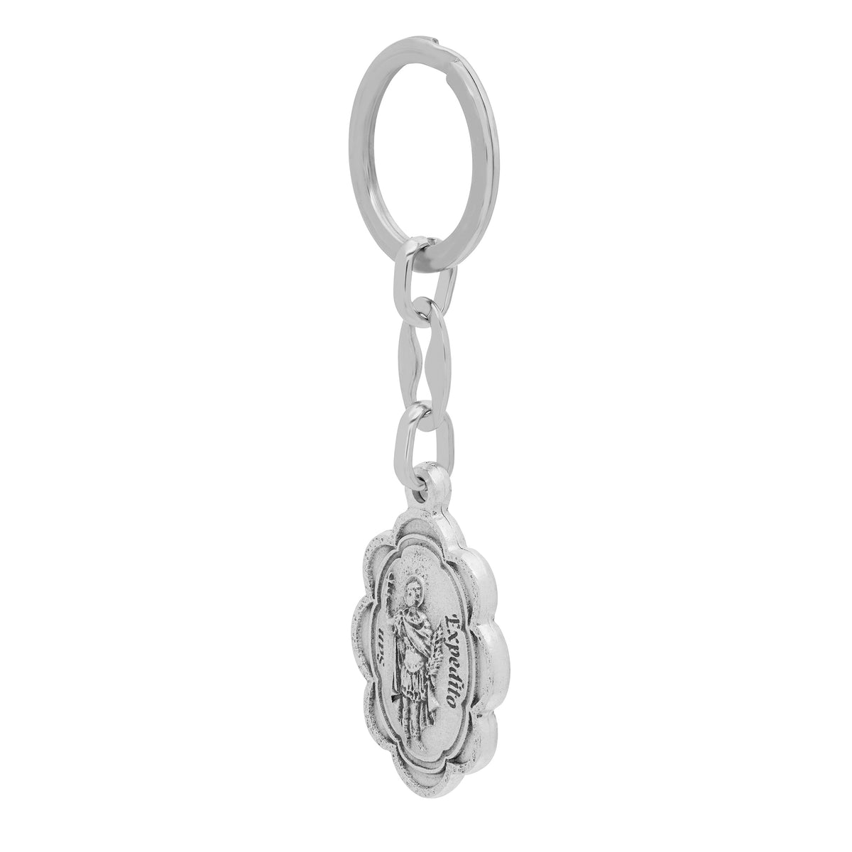 Oval Metal Keychain of Saint Expeditus