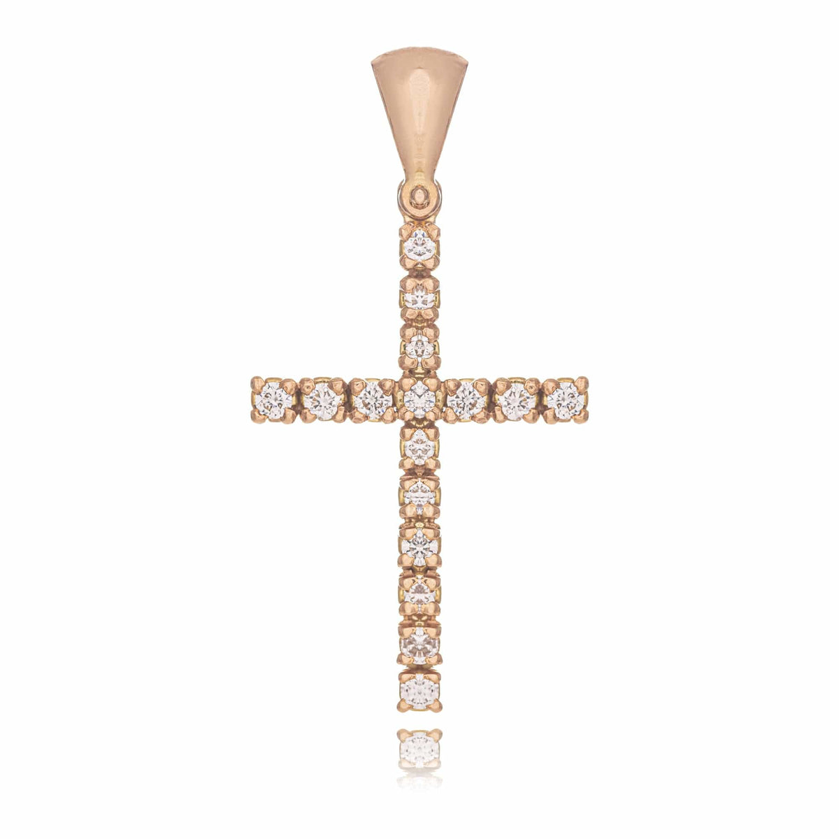 Pink Gold Cross with Diamonds