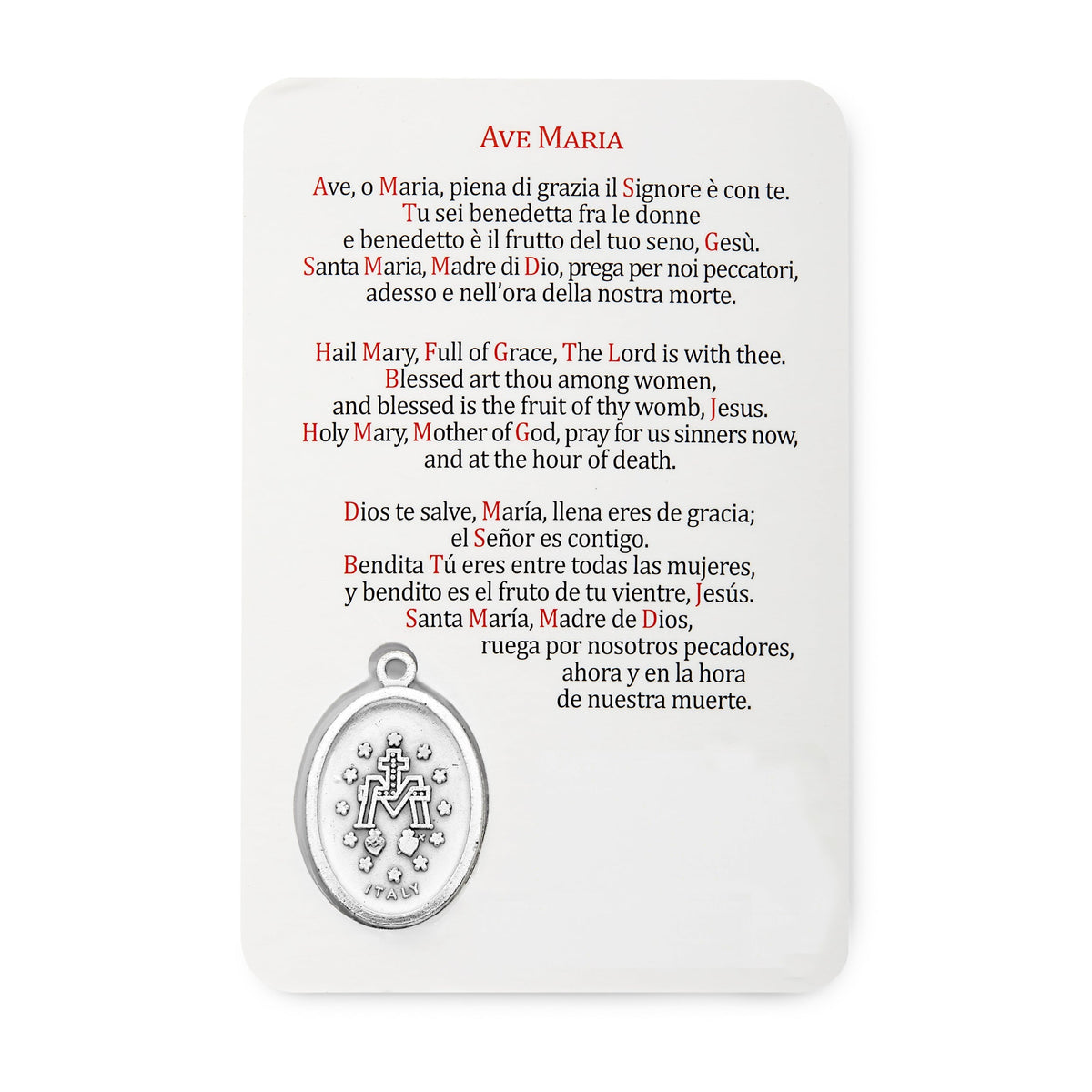 Plasticized Holy Card of Our Lady of the Miraculous Medal