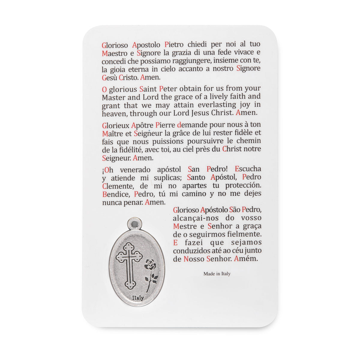 Plasticized Holy Card of St. Peter