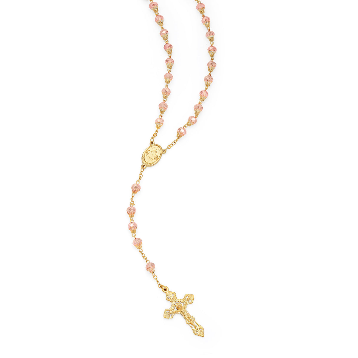Pope Francis Rosary with Pink Balloon-shape Crystal Beads