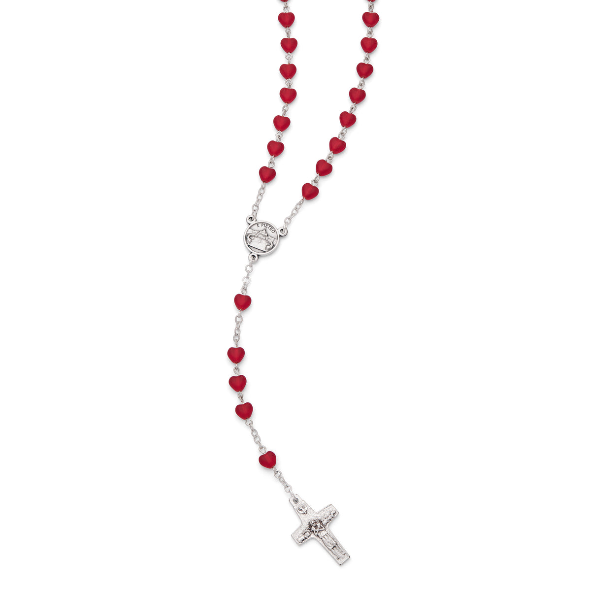 Pope Francis Rosary with Red Heart Beads