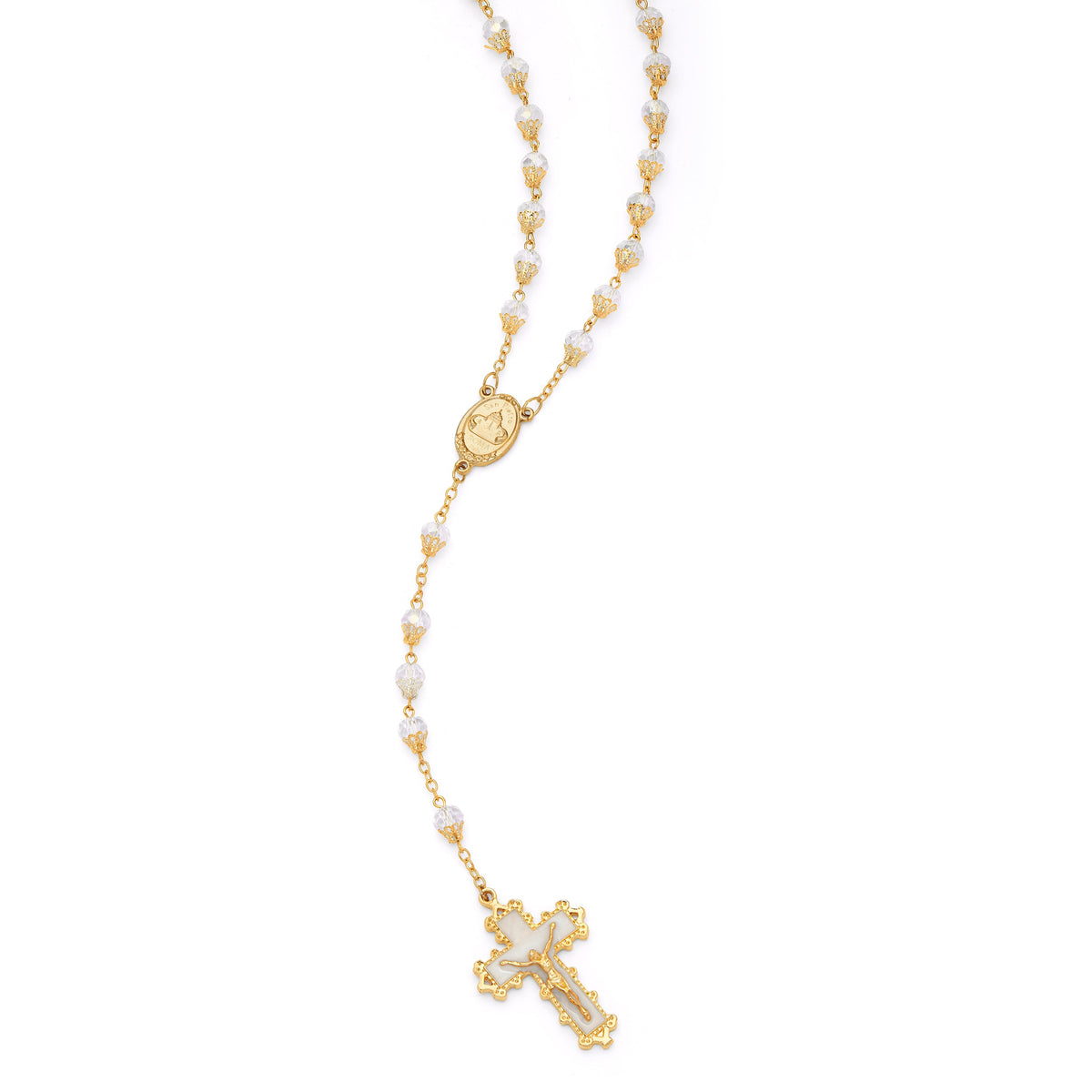 Pope Francis Rosary with White Balloon-shape Crystal Beads