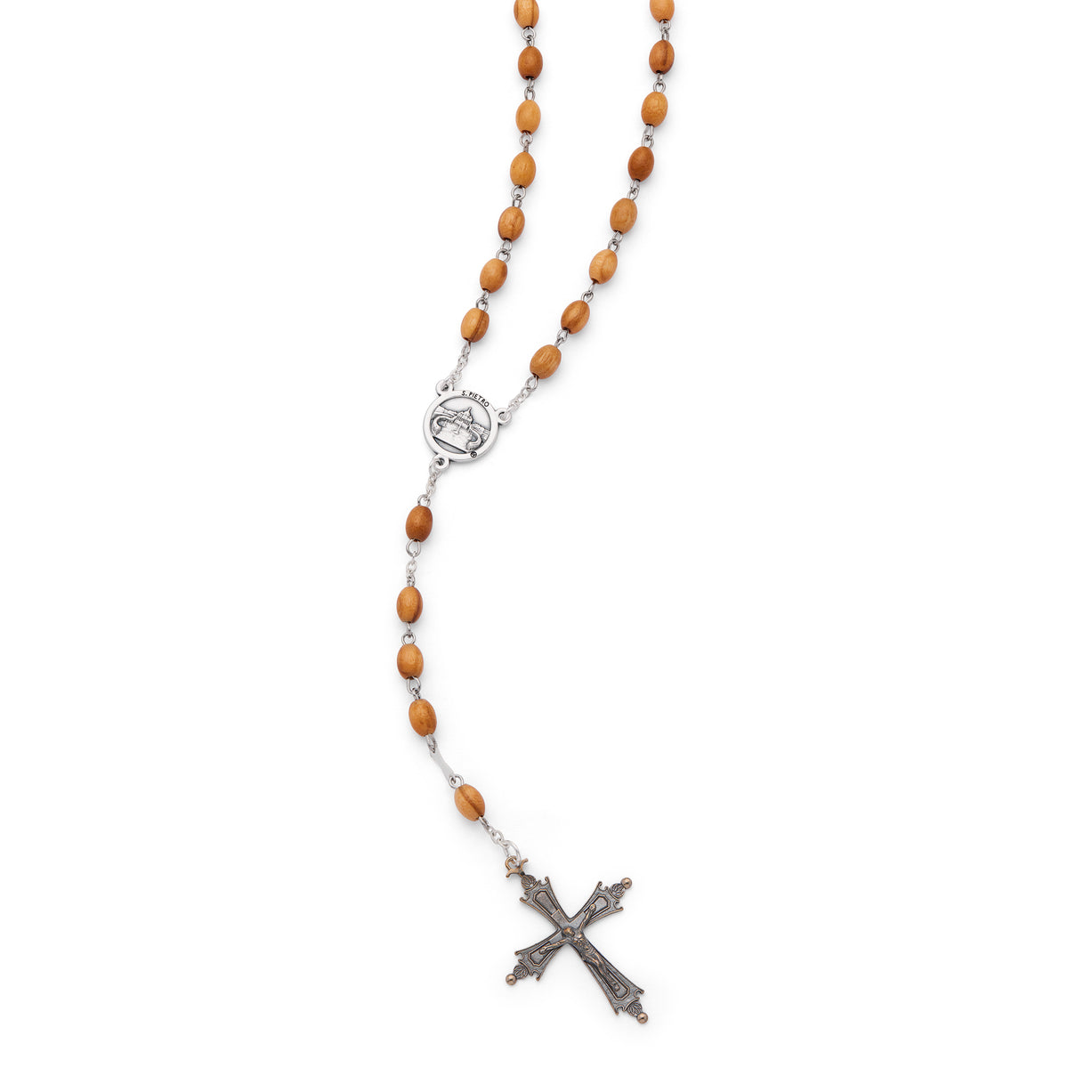 Pope Leo XIV Rosary with Oval Olive Wood Beads