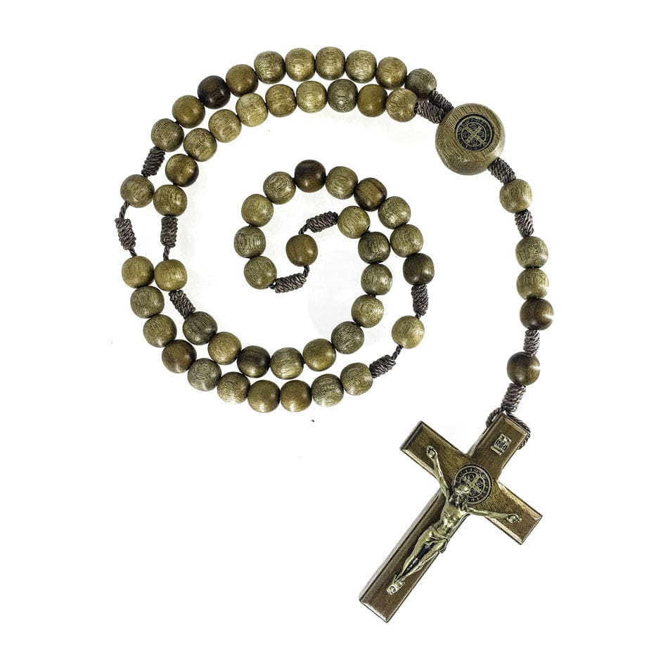 Rosary of Saint Benedict with Round Brown Beads