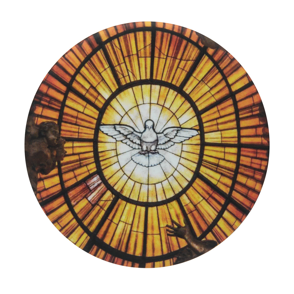 Round Soft-touch Magnet with Holy Spirit