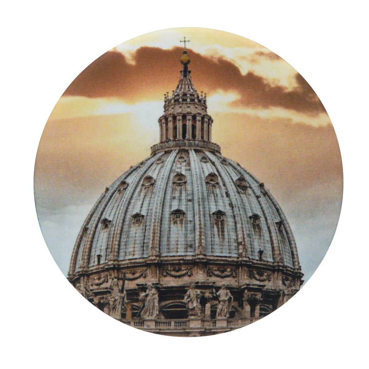 Round Soft-touch Magnet with St. Peter's Dome