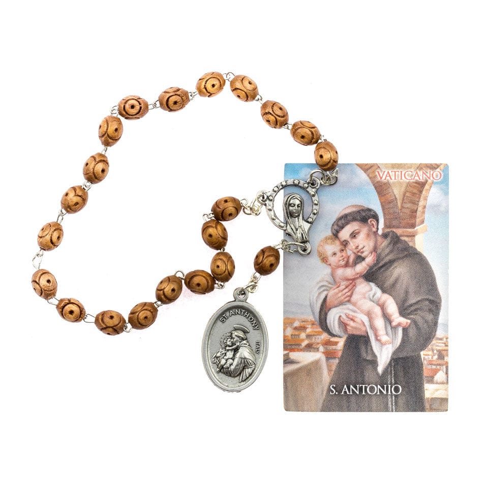 Saint Anthony Wooden Devotional Rosary