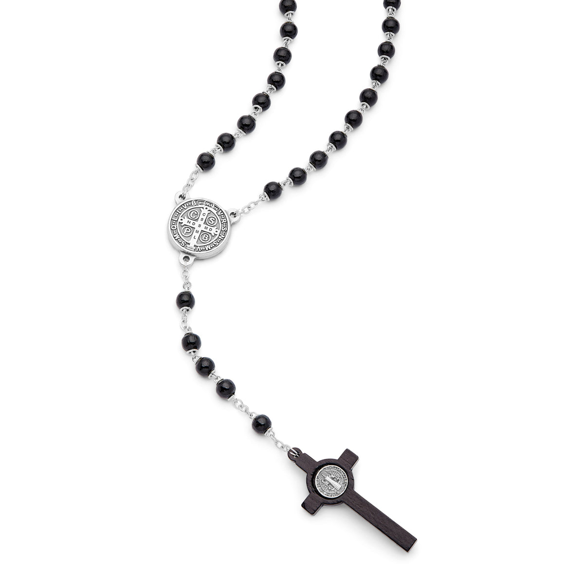 Saint Benedict Black Wooden Rosary
