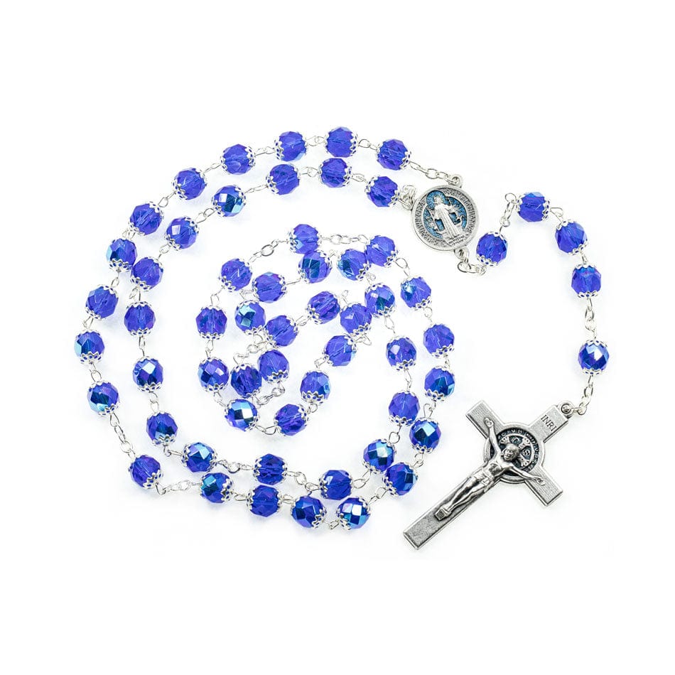 Saint Benedict Rosary in Capped Crystal Beads