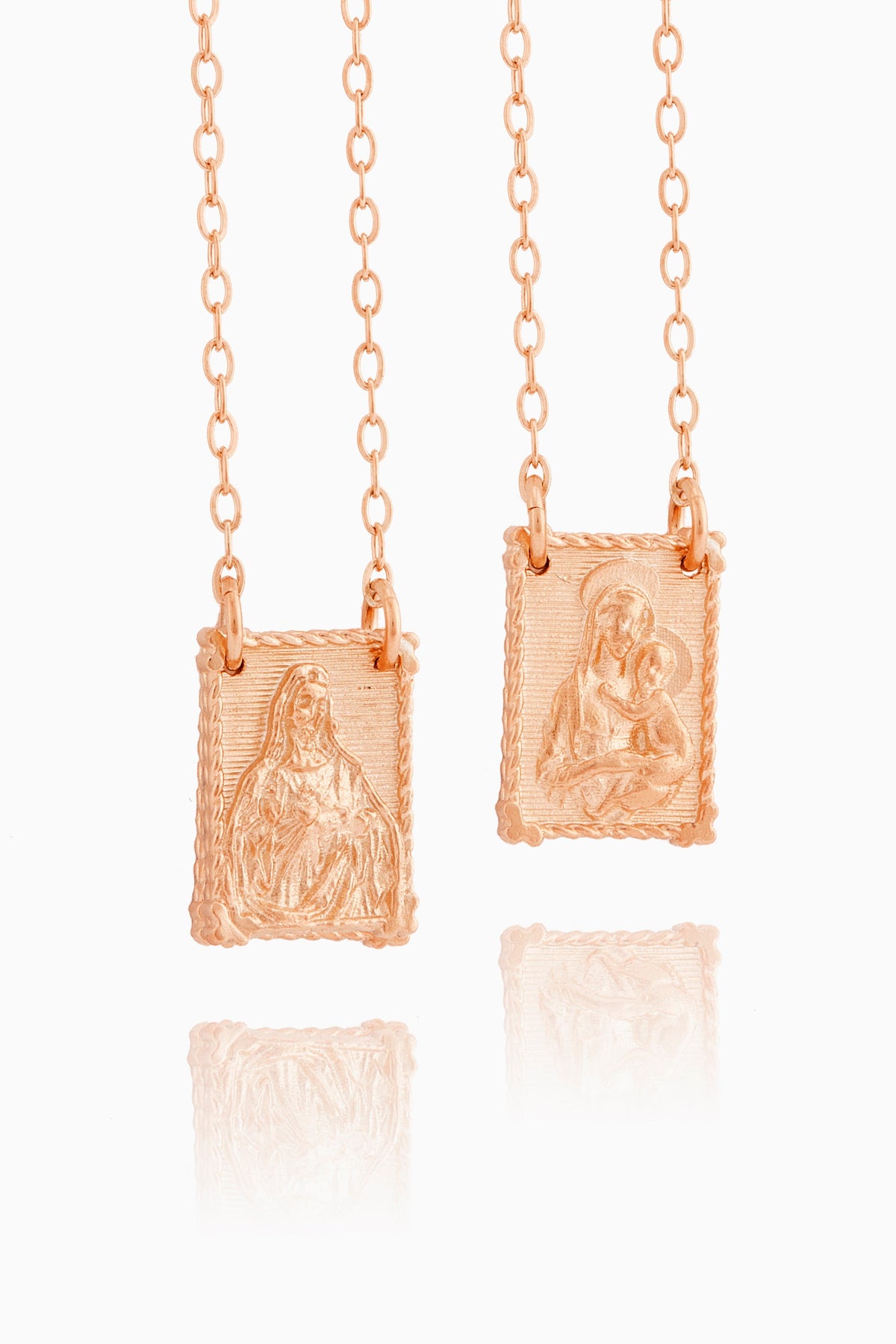 SCAPULAR STERLING SILVER 925 ROSE GOLD PLATED