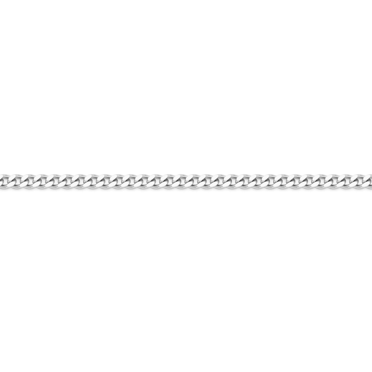 Short White Gold Curb Chain Necklace