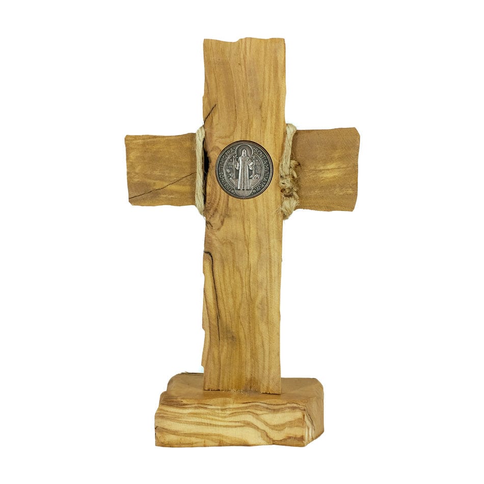 Standing Solid Olive Wood St. Benedict Crucifix