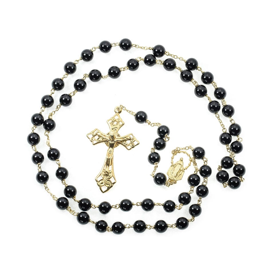 Sterling Silver and Onyx Rosary
