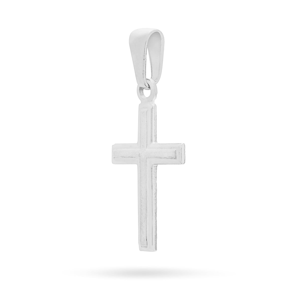 Sterling Silver Cross Pendant With Satin Interior