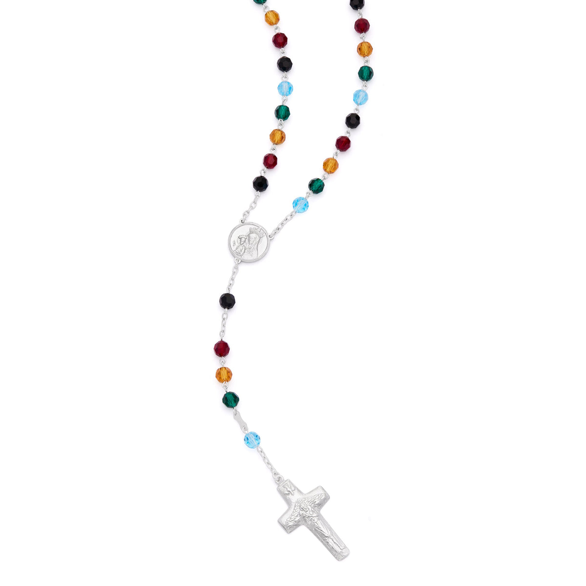 Sterling Silver Jubilee 2025 Rosary with Crystal Beads and Good Shepherd Cross