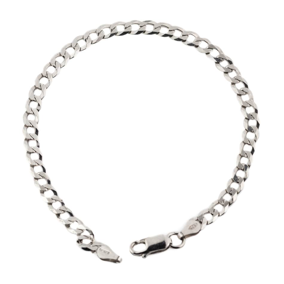 Sterling Silver Men's Curb Chain Bracelet