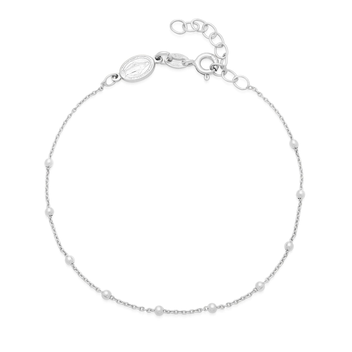 Sterling Silver Rosary Bracelet with Miraculous Medal