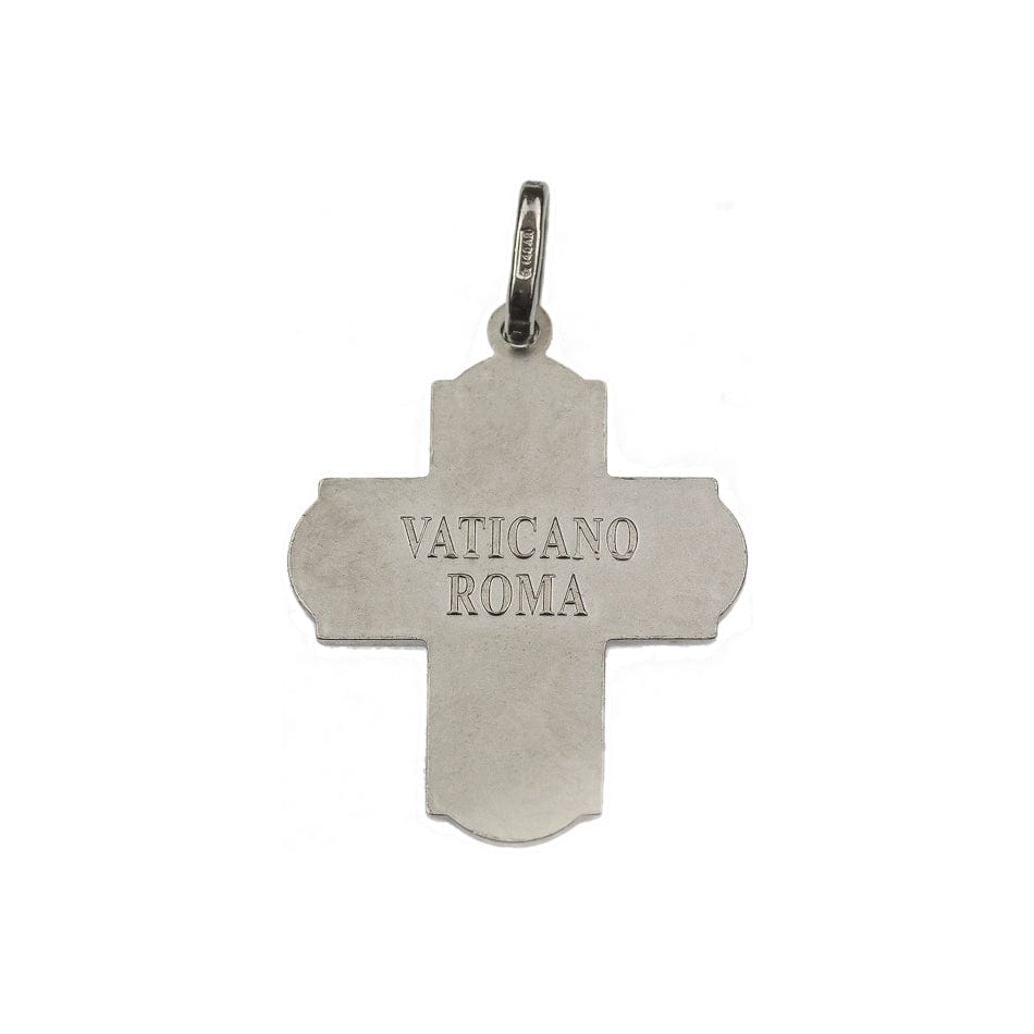 Sterling Silver Scapular Four Way Cross Medal