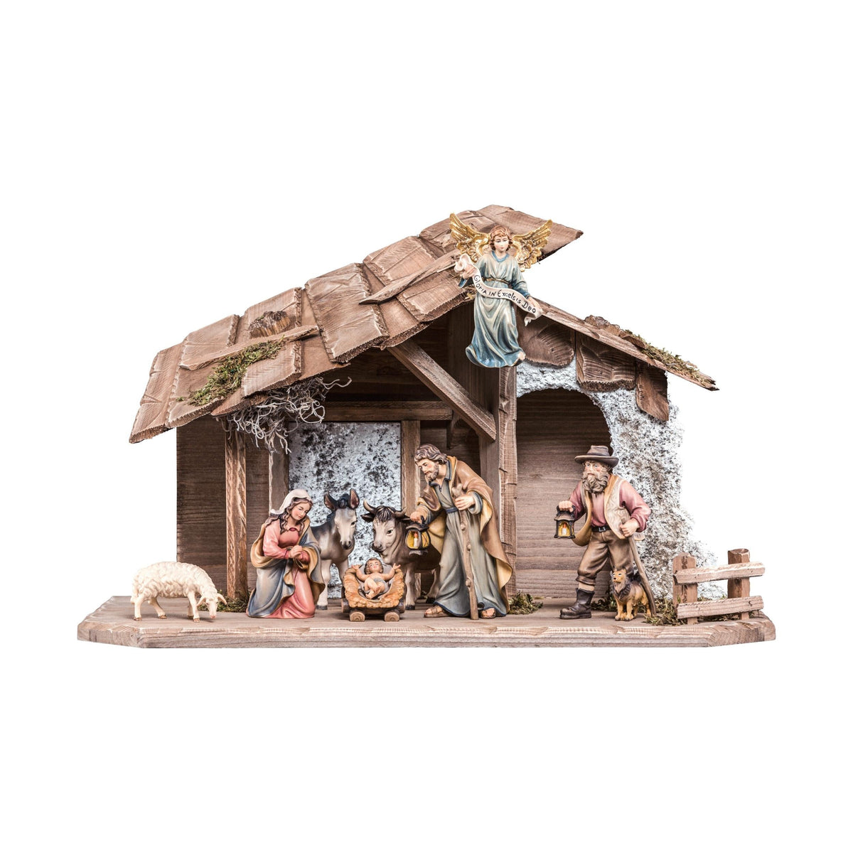 Traditional Wooden Nativity Scene