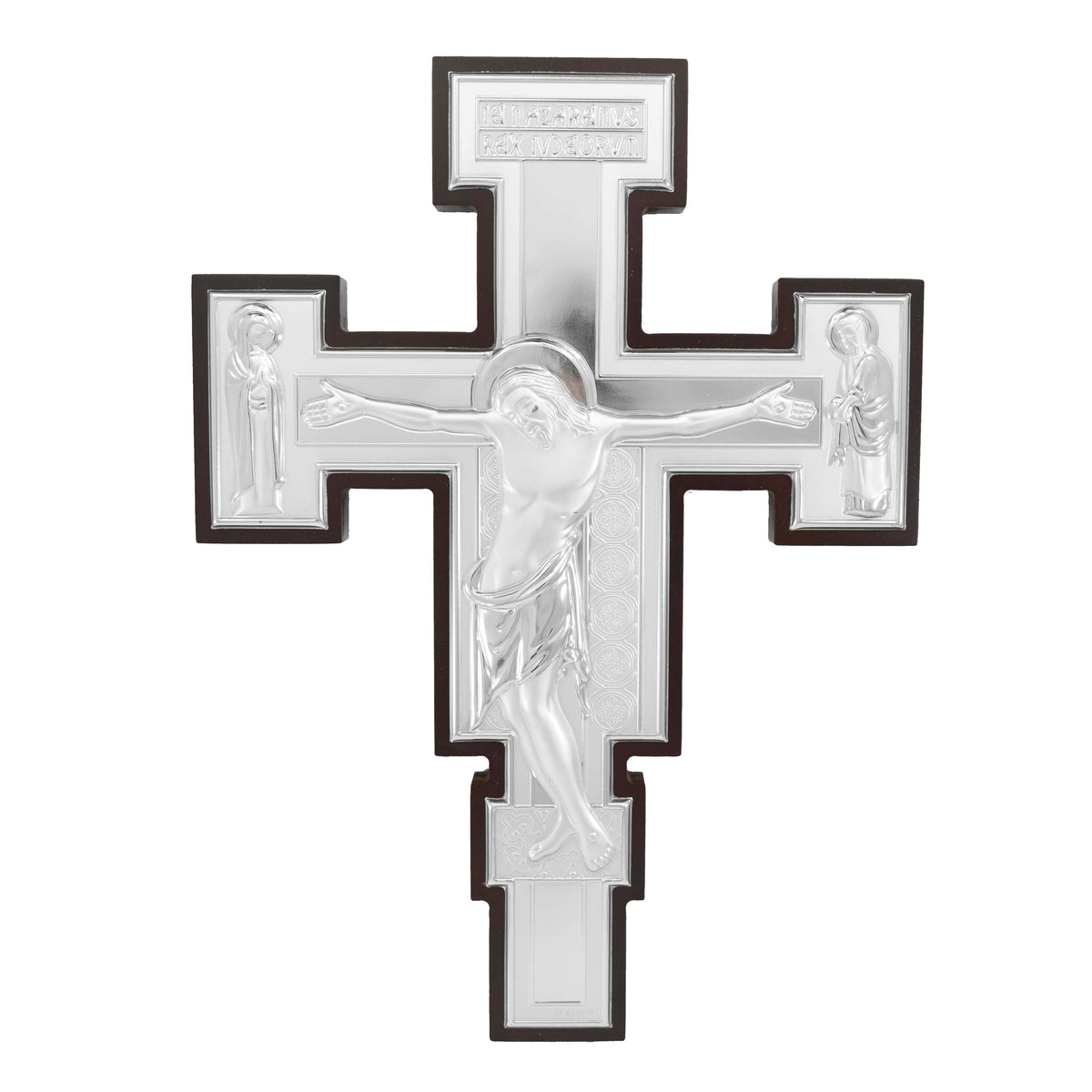 Wooden Crucifix by Cimabue at Santa Croce With Silver Plaque