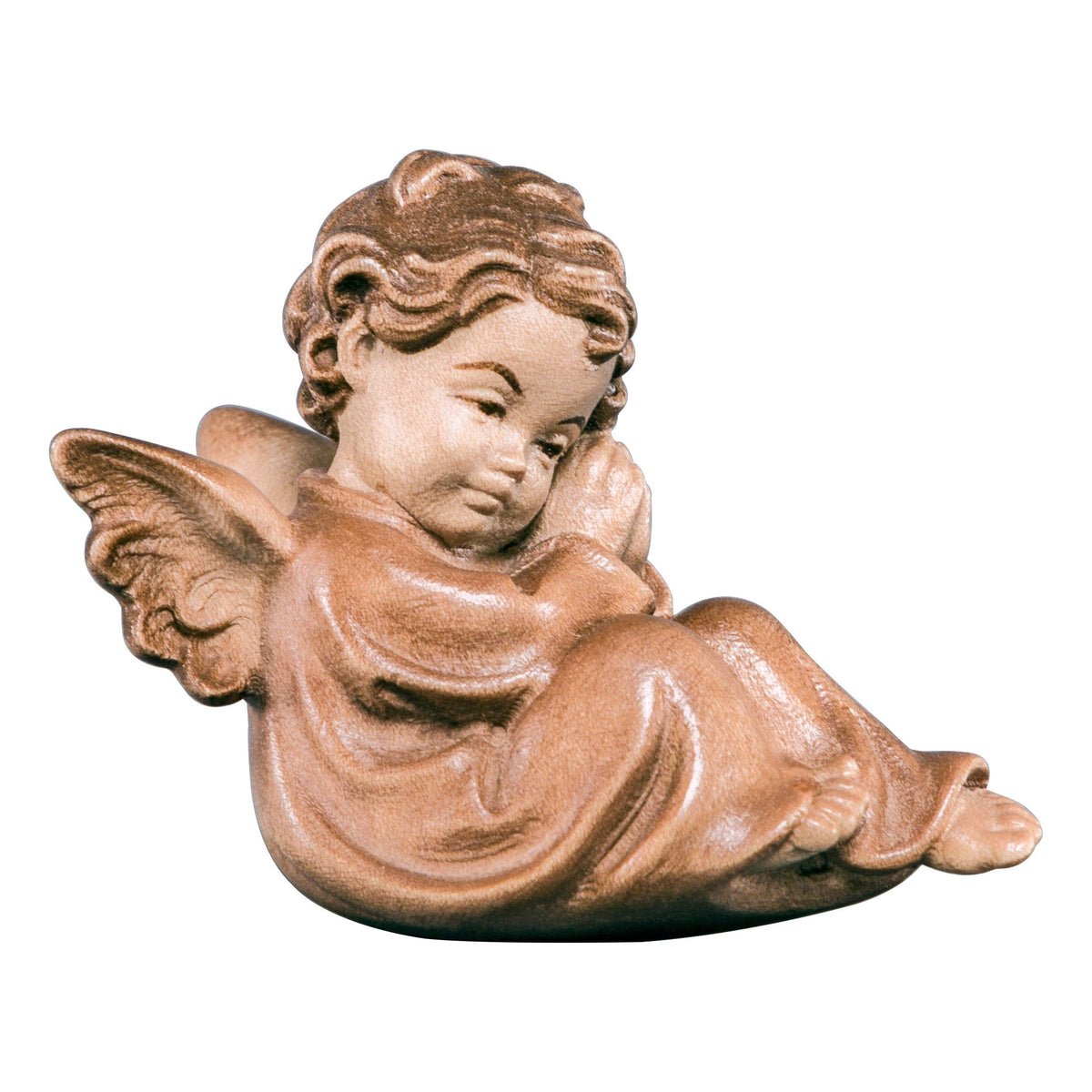 Wooden statue of Angel sitting red