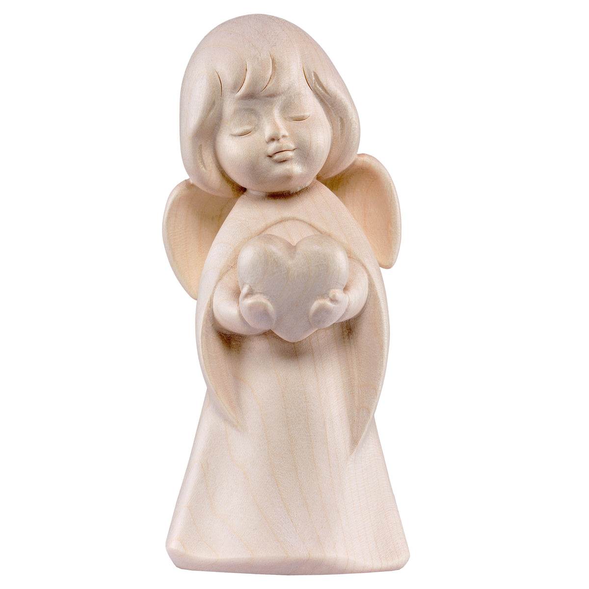 Wooden statue of Dream angel with heart
