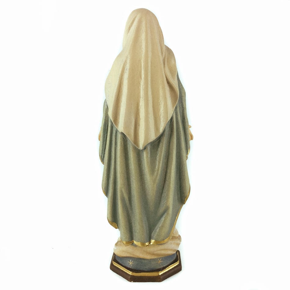 Wooden Statue of Our Lady of the Miraculous Medal with Blue Belt