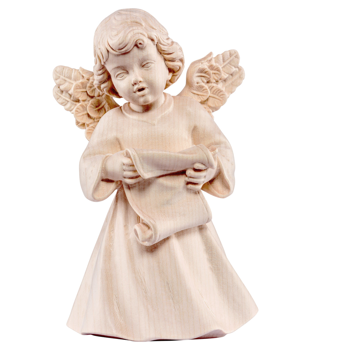 Wooden statue of Sissi angel singing