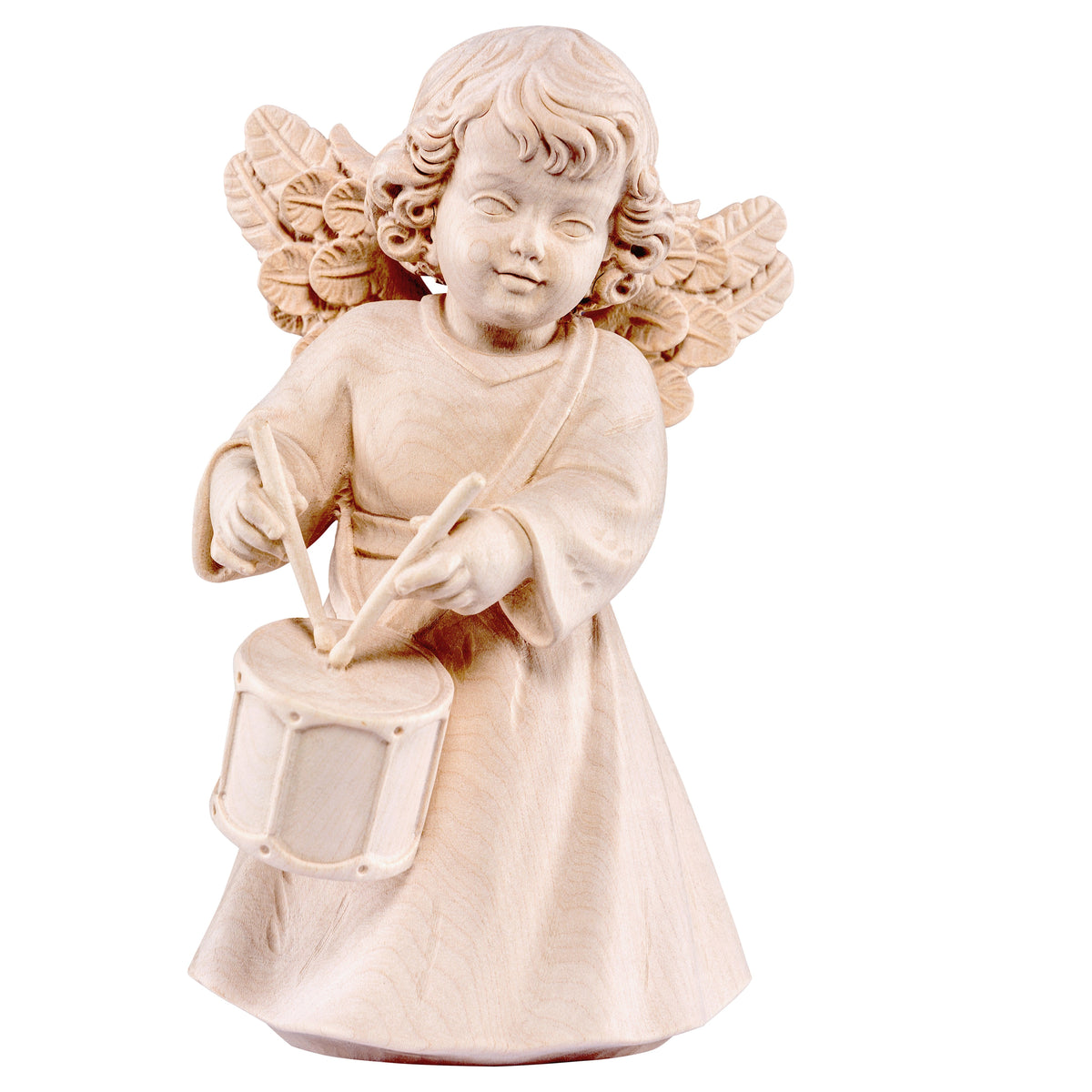 Wooden statue of Sissi angel with drum