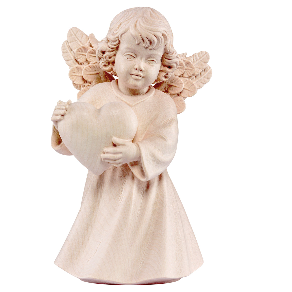 Wooden statue of Sissi angel with heart
