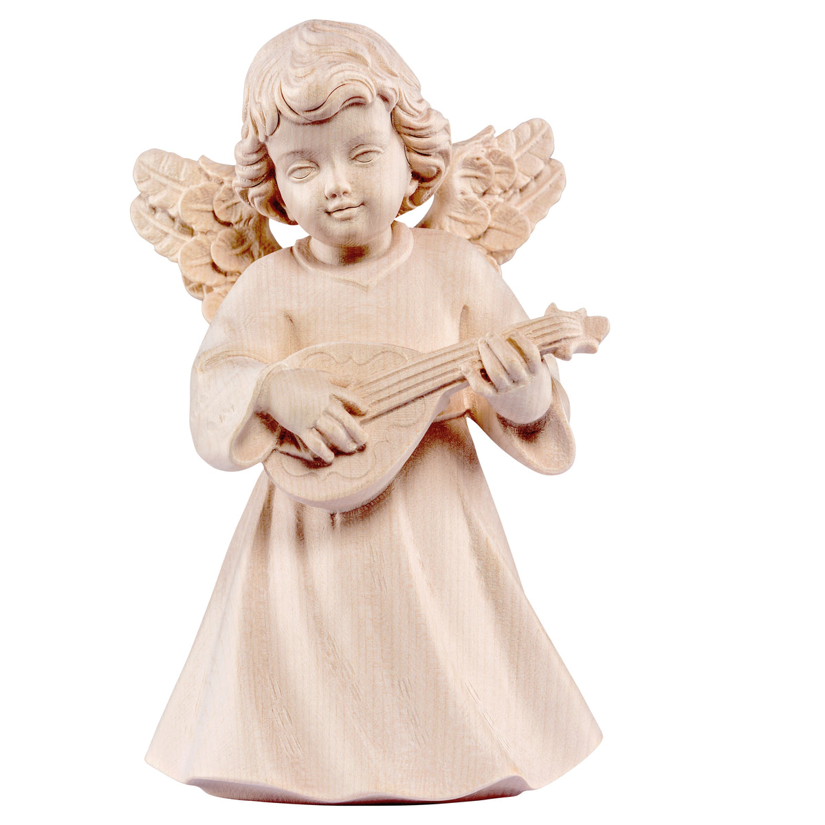 Wooden statue of Sissi angel with mandolin