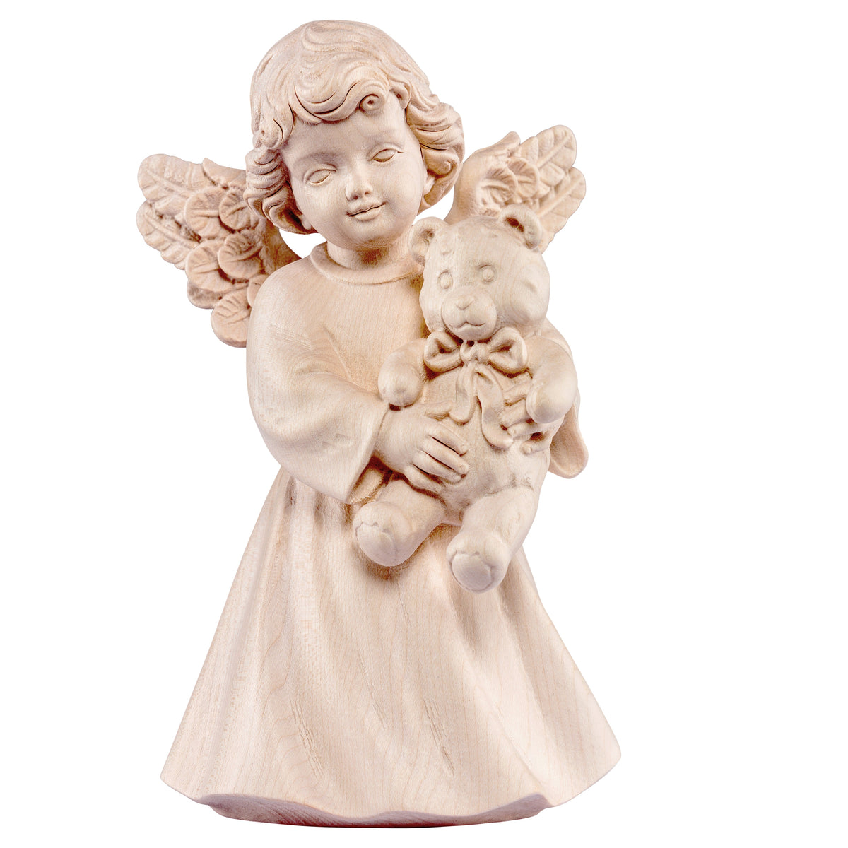 Wooden statue of Sissi angel with teddy