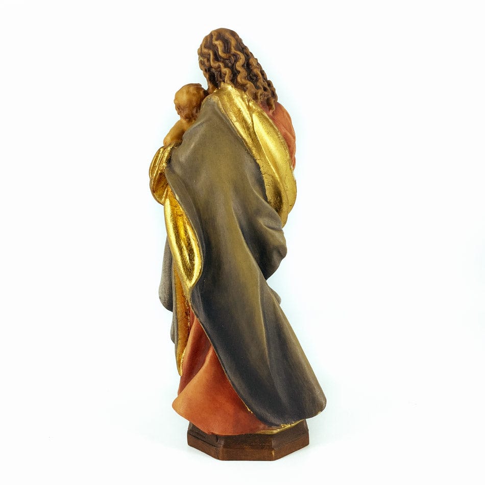 Wooden Statue of the Virgin Mary with Golden Veil