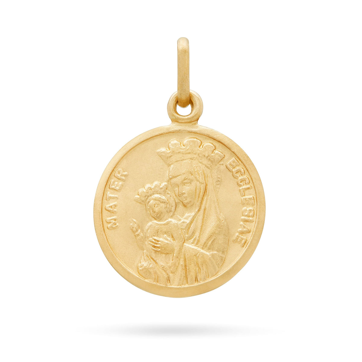 Yellow Gold Chi Rho Medal With Mater Ecclesiae in the Back