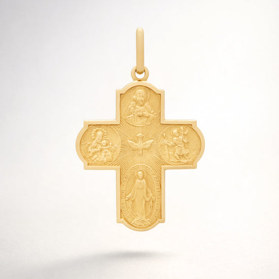 18K Gold Cross Necklace for Men