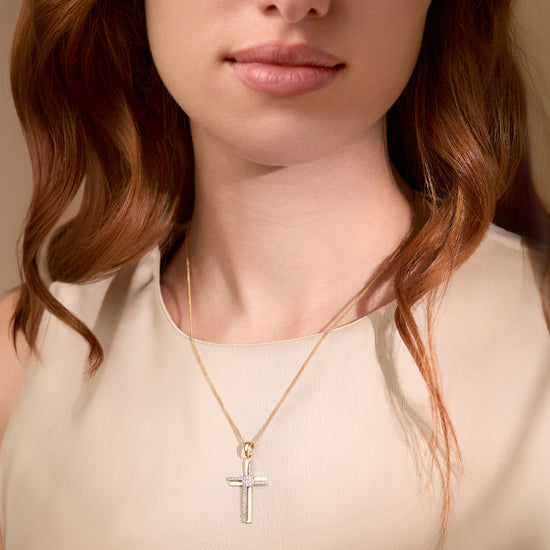 Gold Cross Pendants with Diamonds