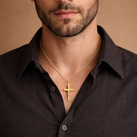 Men Gold Cross Pendant
