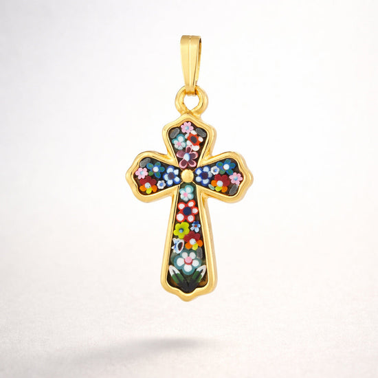 Micromosaic Cross Pendants